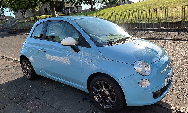 Blue Fiat 500...