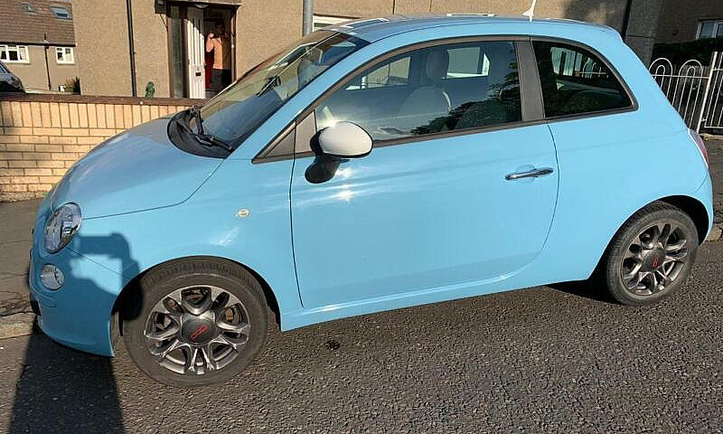 Blue Fiat 500...