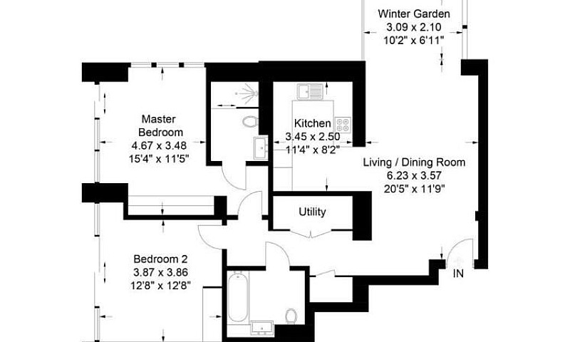 2 Bedroom Flat In Pe...