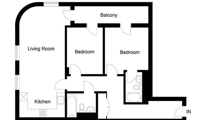 2 Bed 2 Bath, 4Th Fl...