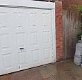 Garage Door For Sale, With Lock And Key, Used, Up And Over Opening Style, Light Steel, With Fittings
